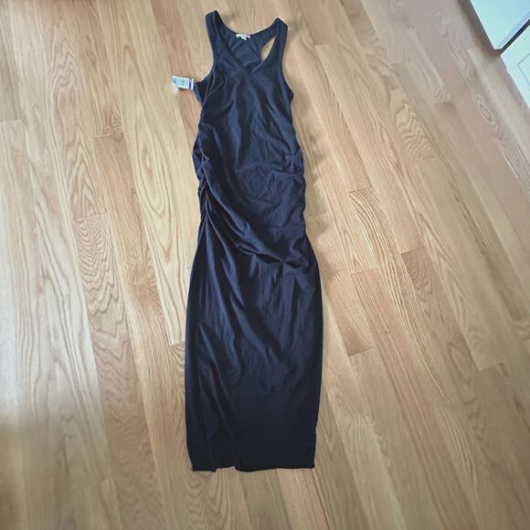 James Perse Black Ruched Tank Maxi Dress | Size 3 (US 6) Sleeveless New - Picture 2 of 8